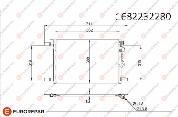 EUROREPAR 1682232280 - Kondensators, Gaisa kond. sistēma www.autospares.lv