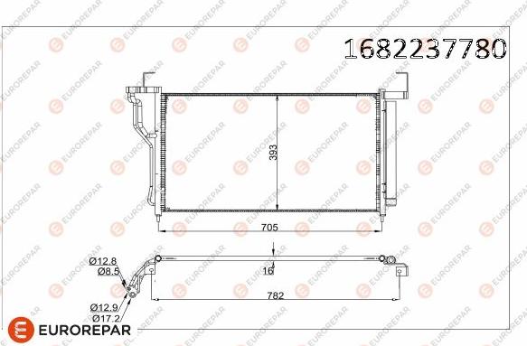 EUROREPAR 1682237780 - Kondensators, Gaisa kond. sistēma www.autospares.lv