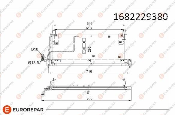 EUROREPAR 1682229380 - Kondensators, Gaisa kond. sistēma www.autospares.lv