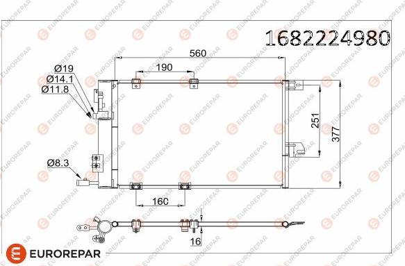 EUROREPAR 1682224980 - Kondensators, Gaisa kond. sistēma www.autospares.lv