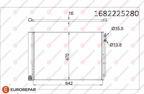 EUROREPAR 1682225280 - Kondensators, Gaisa kond. sistēma www.autospares.lv