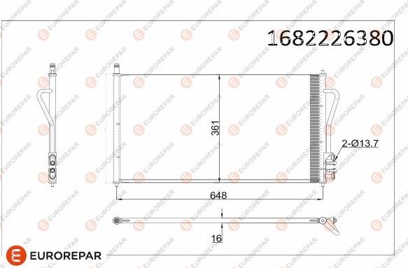 EUROREPAR 1682226380 - Kondensators, Gaisa kond. sistēma www.autospares.lv