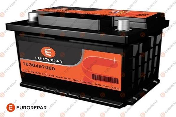 EUROREPAR 1636497180 - Startera akumulatoru baterija autospares.lv