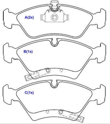 EUROREPAR 1636487580 - Bremžu uzliku kompl., Disku bremzes autospares.lv