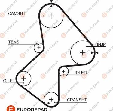 EUROREPAR 1633142980 - Зубчатый ремень ГРМ www.autospares.lv