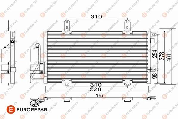 EUROREPAR 1625946980 - Kondensators, Gaisa kond. sistēma www.autospares.lv