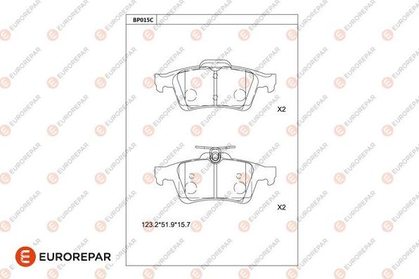 EUROREPAR 1677812980 - Bremžu uzliku kompl., Disku bremzes www.autospares.lv