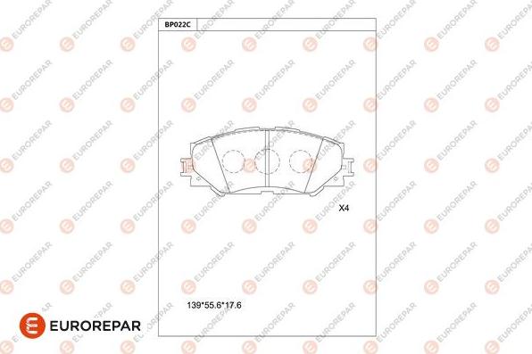 EUROREPAR 1677812280 - Bremžu uzliku kompl., Disku bremzes www.autospares.lv