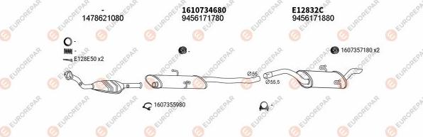 EUROREPAR EXH101478 - Izplūdes gāzu sistēma www.autospares.lv
