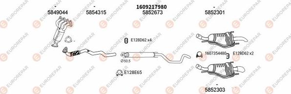 EUROREPAR EXH101401 - Izplūdes gāzu sistēma www.autospares.lv