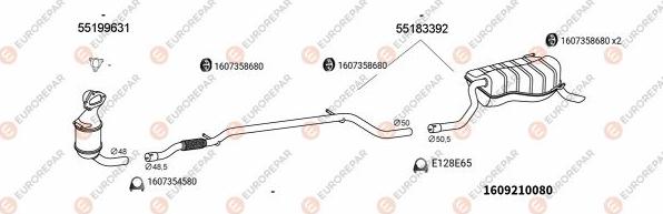 EUROREPAR EXH101484 - Izplūdes gāzu sistēma www.autospares.lv