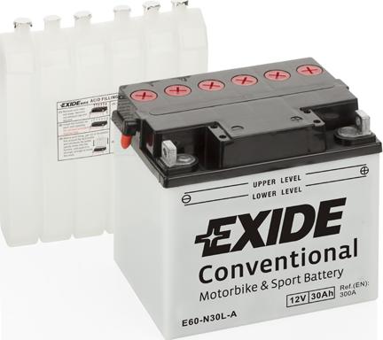 Exide E60-N30L-A - Startera akumulatoru baterija www.autospares.lv