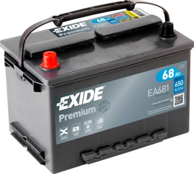 Exide _EA681 - Startera akumulatoru baterija www.autospares.lv