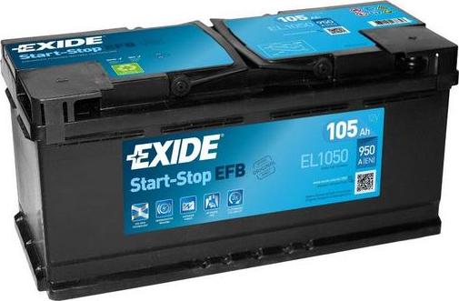 Exide EL1050 - Startera akumulatoru baterija www.autospares.lv