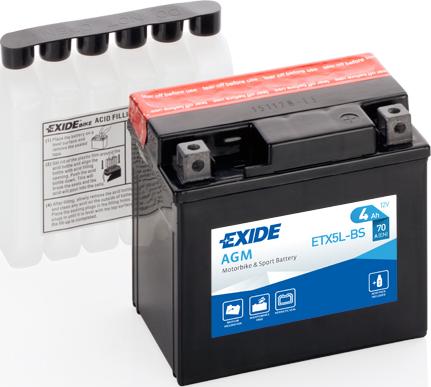 Exide ETX5L-BS - Startera akumulatoru baterija www.autospares.lv