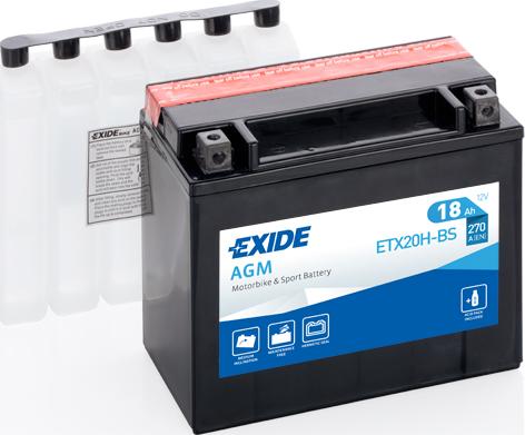 Exide ETX20H-BS - Startera akumulatoru baterija www.autospares.lv