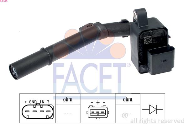 FACET 9.6525 - Aizdedzes spole autospares.lv