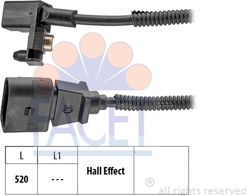 FACET 9.0443 - Sensor, crankshaft pulse www.autospares.lv