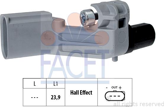 FACET 9.0464 - Sensor, crankshaft pulse www.autospares.lv