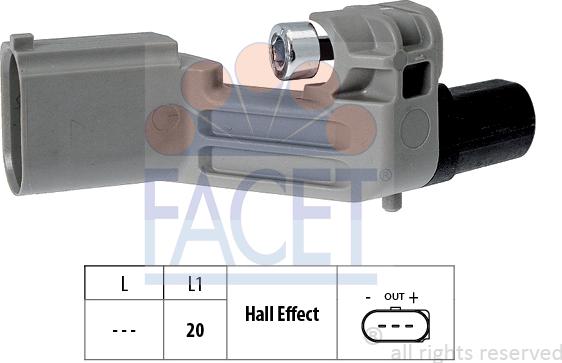 FACET 9.0598 - Sensor, crankshaft pulse www.autospares.lv