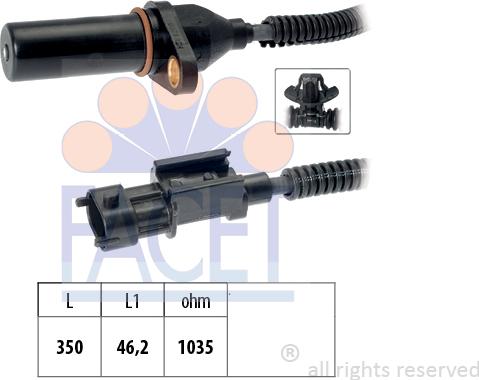 FACET 9.0571 - Impulsu devējs, Kloķvārpsta www.autospares.lv