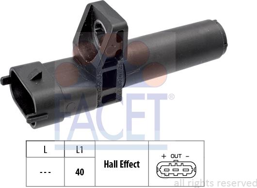 FACET 9.0655 - Sensor, crankshaft pulse www.autospares.lv