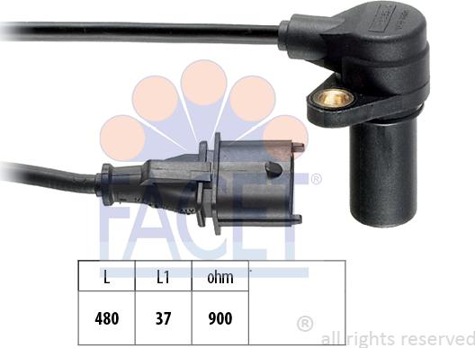 FACET 9.0169 - Sensor, crankshaft pulse www.autospares.lv