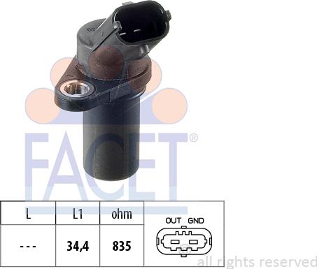 FACET 9.0837 - Sensor, crankshaft pulse www.autospares.lv