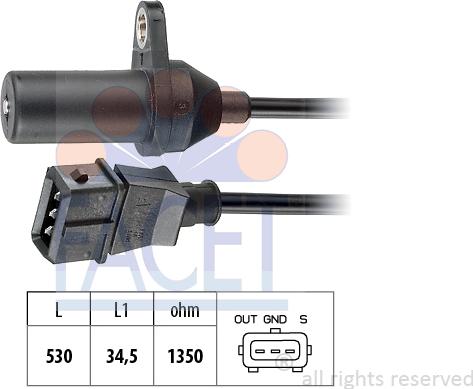 FACET 9.0265 - Impulsu devējs, Kloķvārpsta www.autospares.lv