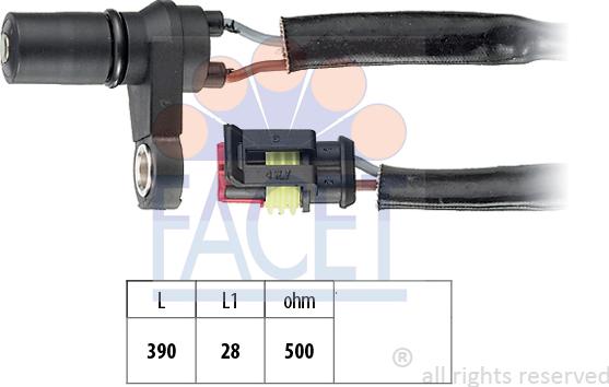 FACET 9.0231 - RPM Sensor, automatic transmission www.autospares.lv