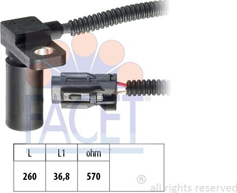 FACET 9.0232 - Rotācijas frekvences devējs, Automātiskā pārnesumkārba www.autospares.lv