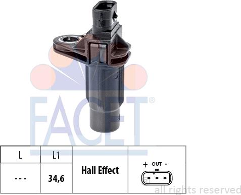 FACET 9.0762 - Датчик импульсов, коленвал www.autospares.lv