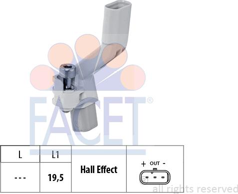 FACET 9.0708 - Impulsu devējs, Kloķvārpsta www.autospares.lv