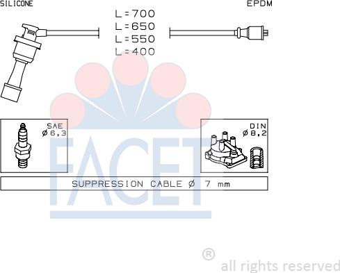 FACET 4.9401 - Augstsprieguma vadu komplekts autospares.lv