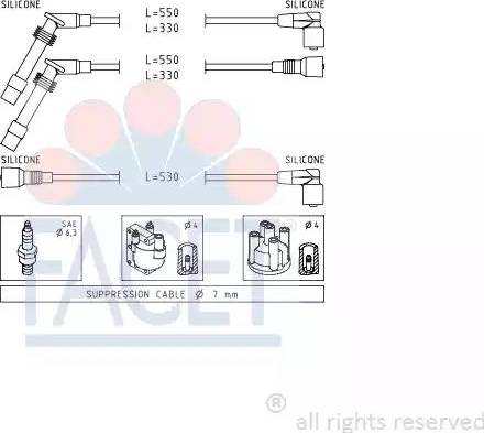 FACET 4.9532 - Augstsprieguma vadu komplekts www.autospares.lv