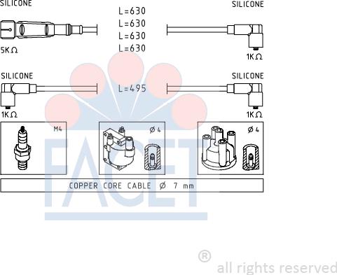 FACET 4.9364 - Augstsprieguma vadu komplekts autospares.lv