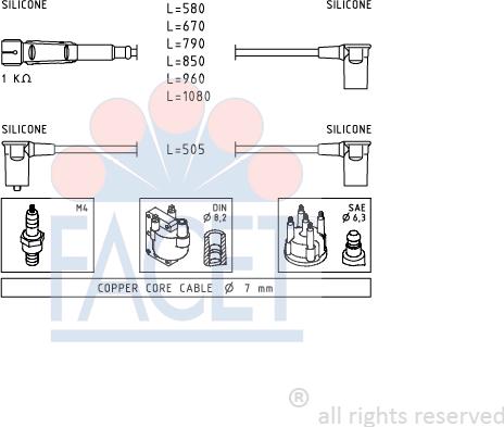 FACET 4.9323 - Augstsprieguma vadu komplekts www.autospares.lv