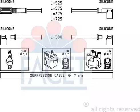 FACET 4.8472 - Augstsprieguma vadu komplekts www.autospares.lv