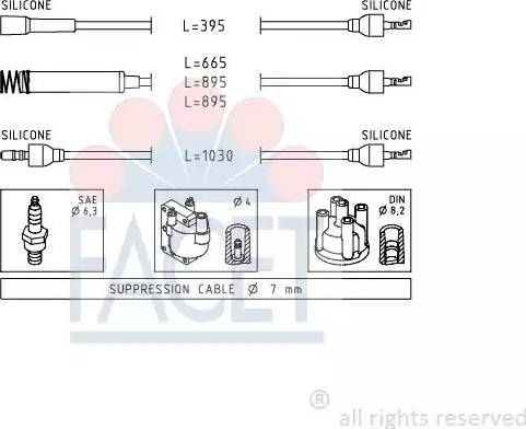 FACET 4.8555 - Augstsprieguma vadu komplekts www.autospares.lv