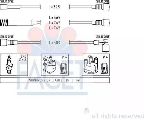 FACET 4.8531 - Augstsprieguma vadu komplekts www.autospares.lv