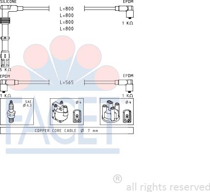 FACET 4.8737 - Augstsprieguma vadu komplekts www.autospares.lv