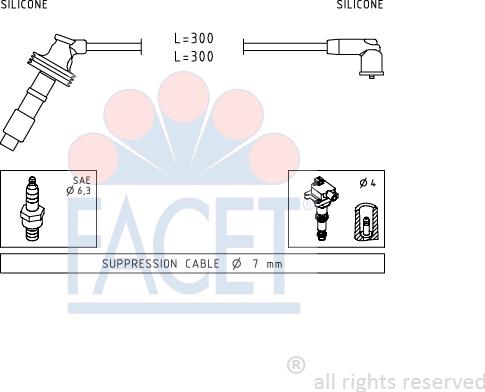 FACET 4.7059 - Ignition Cable Kit www.autospares.lv