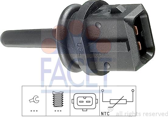 FACET 10.4003 - Devējs, Ieplūstošā gaisa temperatūra www.autospares.lv