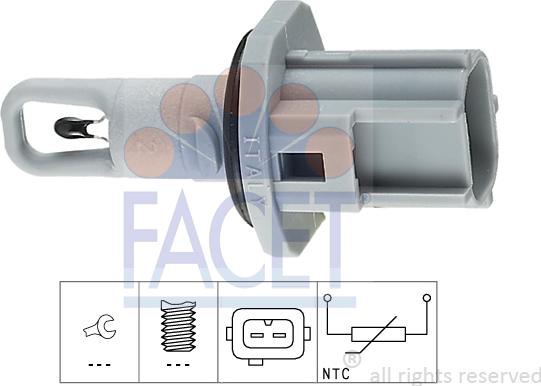 FACET 10.4017 - Датчик, температура впускаемого воздуха www.autospares.lv