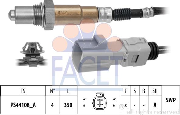 FACET 10.8556 - Лямбда-зонд, датчик кислорода www.autospares.lv