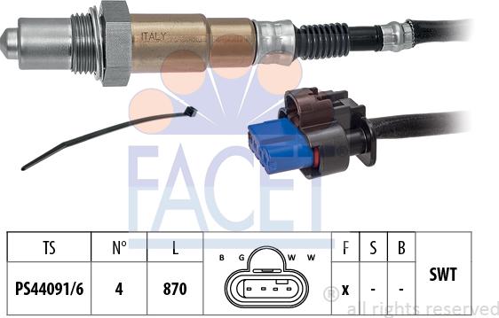 FACET 10.8511 - Лямбда-зонд, датчик кислорода www.autospares.lv