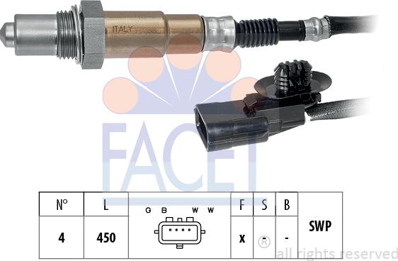 FACET 10.8095 - Лямбда-зонд, датчик кислорода www.autospares.lv