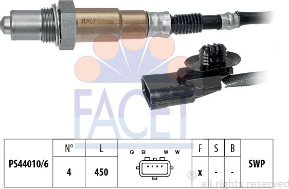 FACET 10.8169 - Лямбда-зонд, датчик кислорода www.autospares.lv