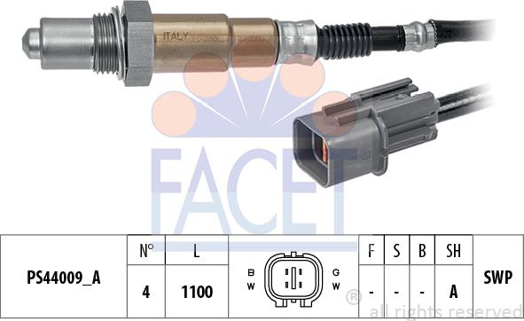 FACET 10.8358 - Лямбда-зонд, датчик кислорода www.autospares.lv