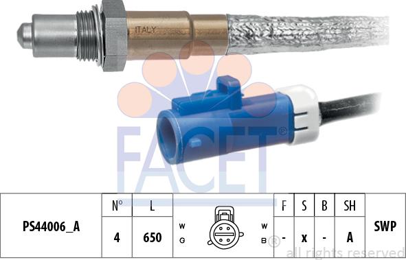 FACET 10.8300 - Лямбда-зонд, датчик кислорода www.autospares.lv